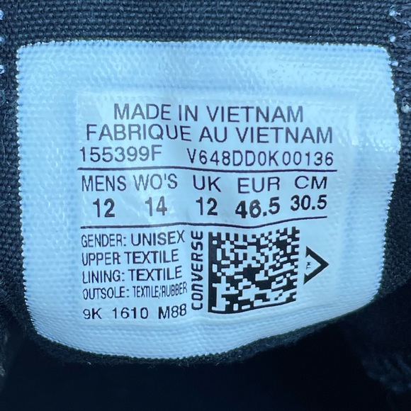 Converse Chuck Taylor All Star Ox Grey Low Top Sneakers Shoes Mens size 12 - Picture 10 of 10